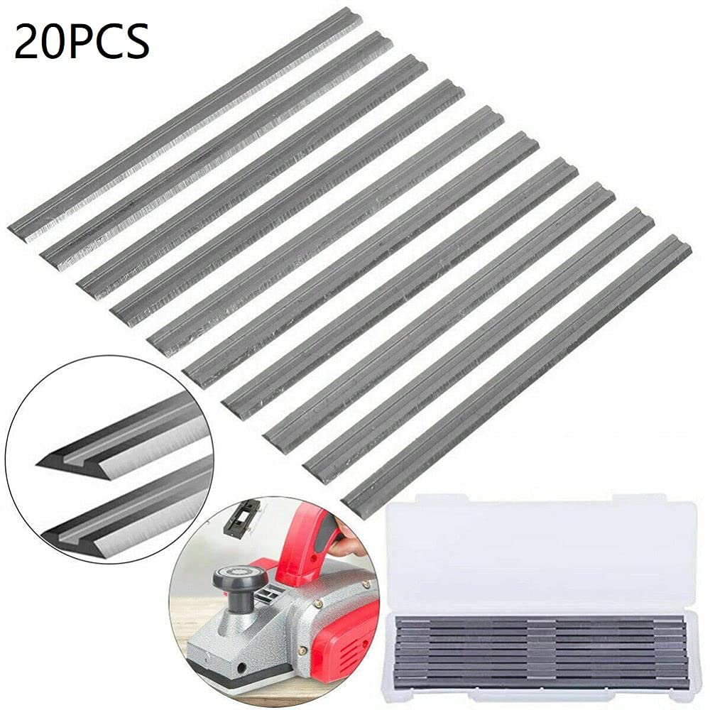 20 piezas 82 mm cuchillas cepilladoras eléctricas HSS cuchillos cepilladores de madera reversibles Piezas de maquinaria de carpintería para Bosch para Makita., Como se muestra