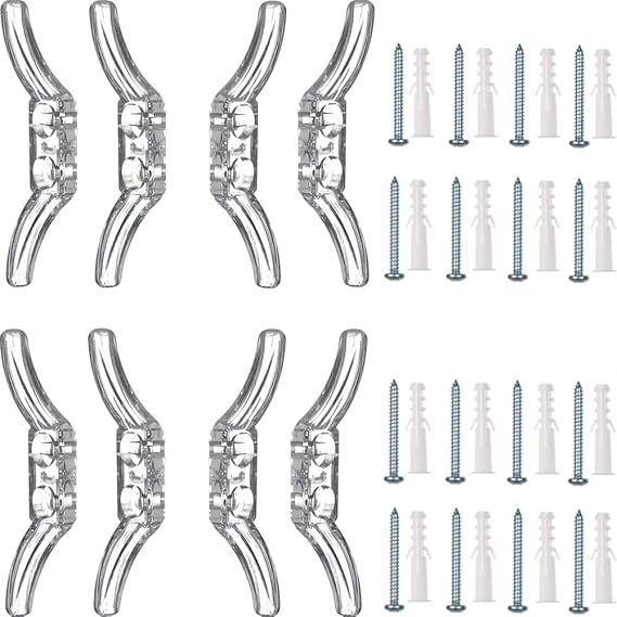 Cutelec 8pcs Clear Cord Cleat for Child Safety and 16pcs Screws for