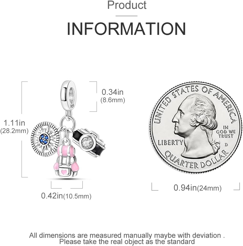 NARMO Charms for Bracelets 925 Sterling Silver Star Dangle Charms Car Keys Lipstick Dangle Charm Beads for Women Bracelets Necklace - Image 4