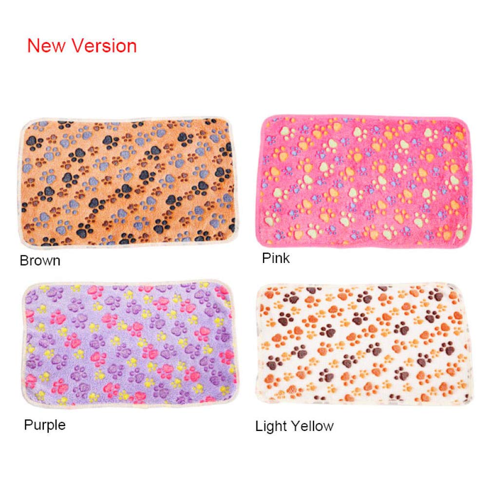 Coperta per Cani 40X60cm Cat Dog Bed Mats Morbida Flanella in Pile Stampa del Piede Coperta per Animali Domestici Calda Coperta per Letti Materassino per Cane Gatto 2Pz A