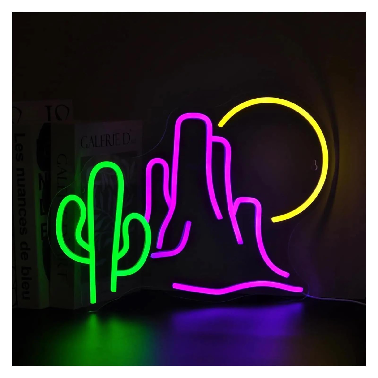 LEMST Sign Lamp Cactus Mountain Neon Sign Dimmable Energy-efficient Night Light for Bar Bedroom Man Cave Party Wall Decor 39.4cmх30cm