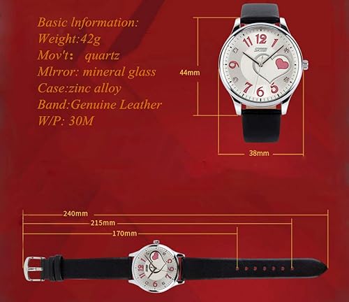 Miniatura 4 de IJAHWRS Reloj analógico para mujer, reloj de pulsera de cuarzo para mujer, correa de cuero, cara grande, divertido y lindo reloj con forma de