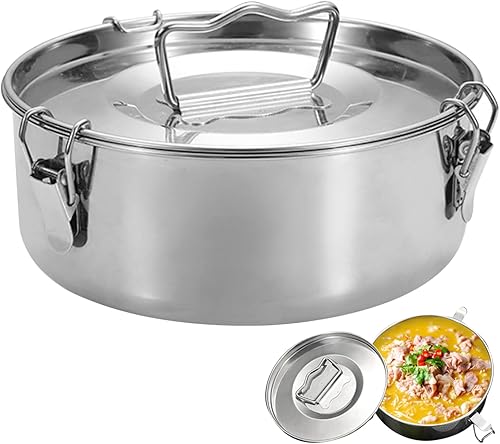 Molde de flan de acero inoxidable con tapa y asa para hacer flan de gran capacidad, placa redonda portátil para cupcakes, pudín, queso, pastel de