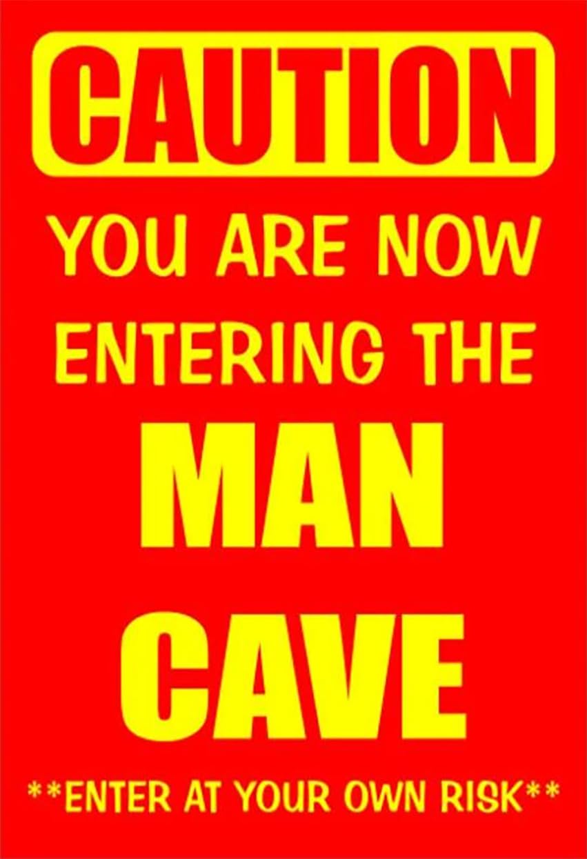 SMAZDFXX Caution you are now entering the man cave enter at your own risk Aluminum Signs Funny Tin Sign Metal Art Poster Home Cafe Bar Wall Decor Room Door Accessories 8"x12"