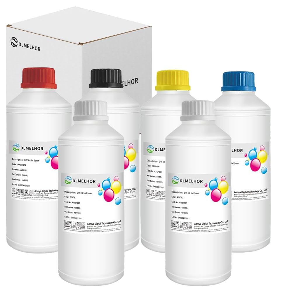Wkład atramentowy premium DTF o pojemności 6000 ml do drukarek atramentowych, druk termotransferowy bezpośrednio na folię PET, kompatybilny z L800, L1800, L805, R1390, I4720, I3200, XP600, DX5, DX7