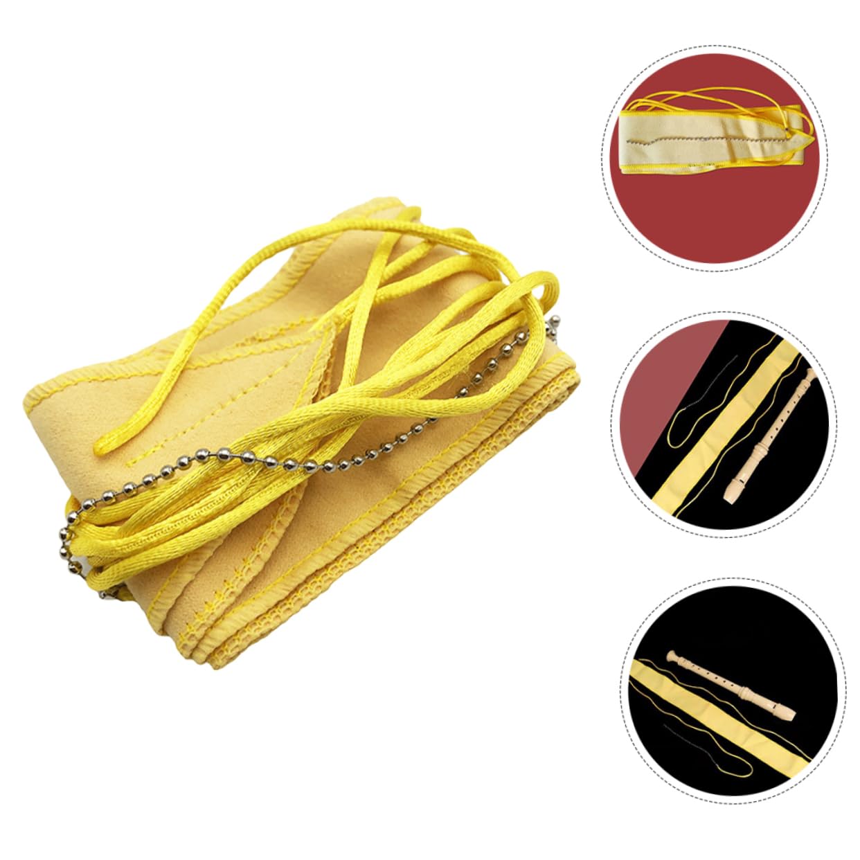 Yardwe Portable Saxophone and Clarinet Cleaning Cloth Maintenance Swab for Flute and Sax with String Essential Instrument Care Accessory for Optimal Performance