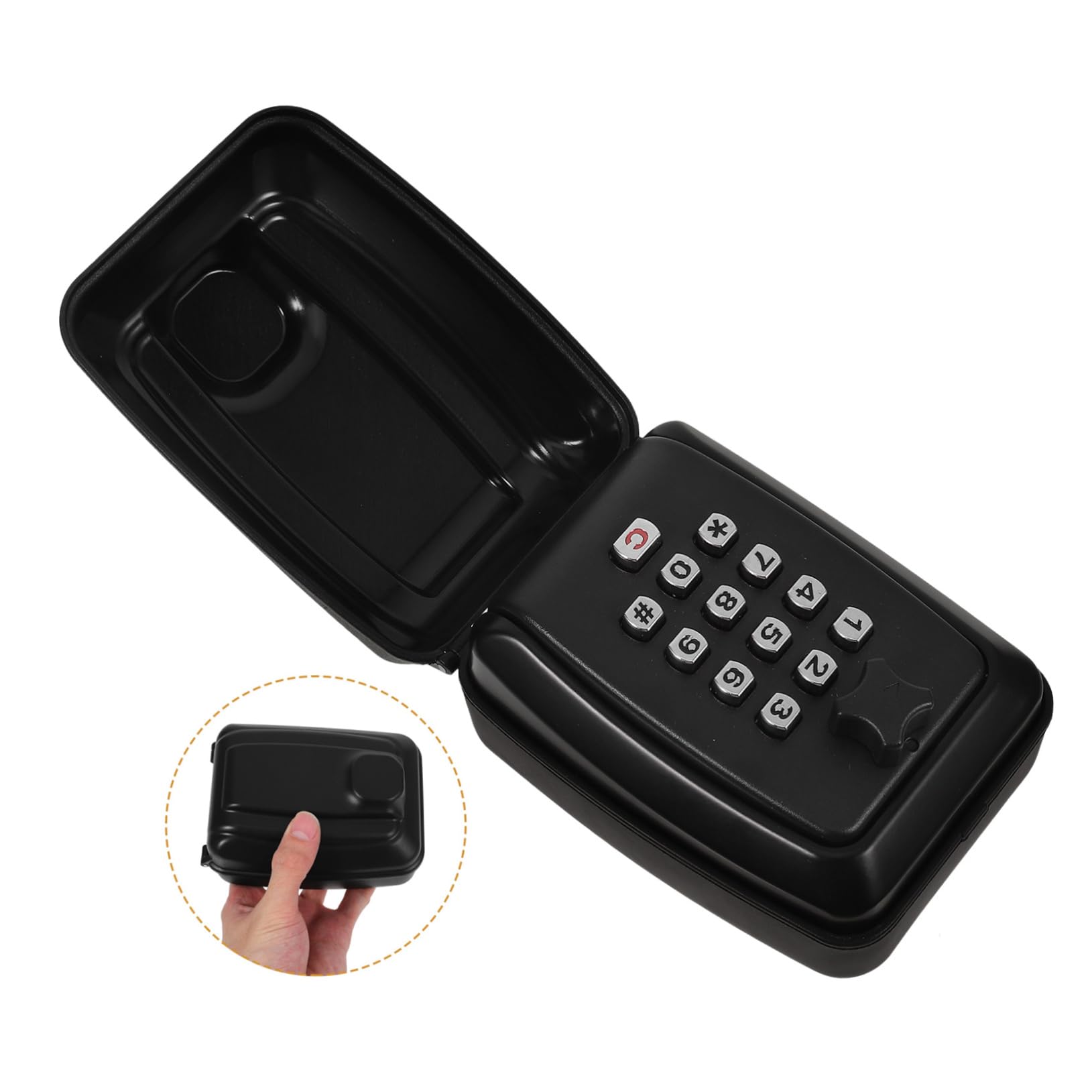NUOBESTY Cassetta Chiavi da Parete con Codice, Box Sicurezza Nero | Lega di Zinco e Plastico, Design Elegante e Stile Slim, per Aule e Giardini