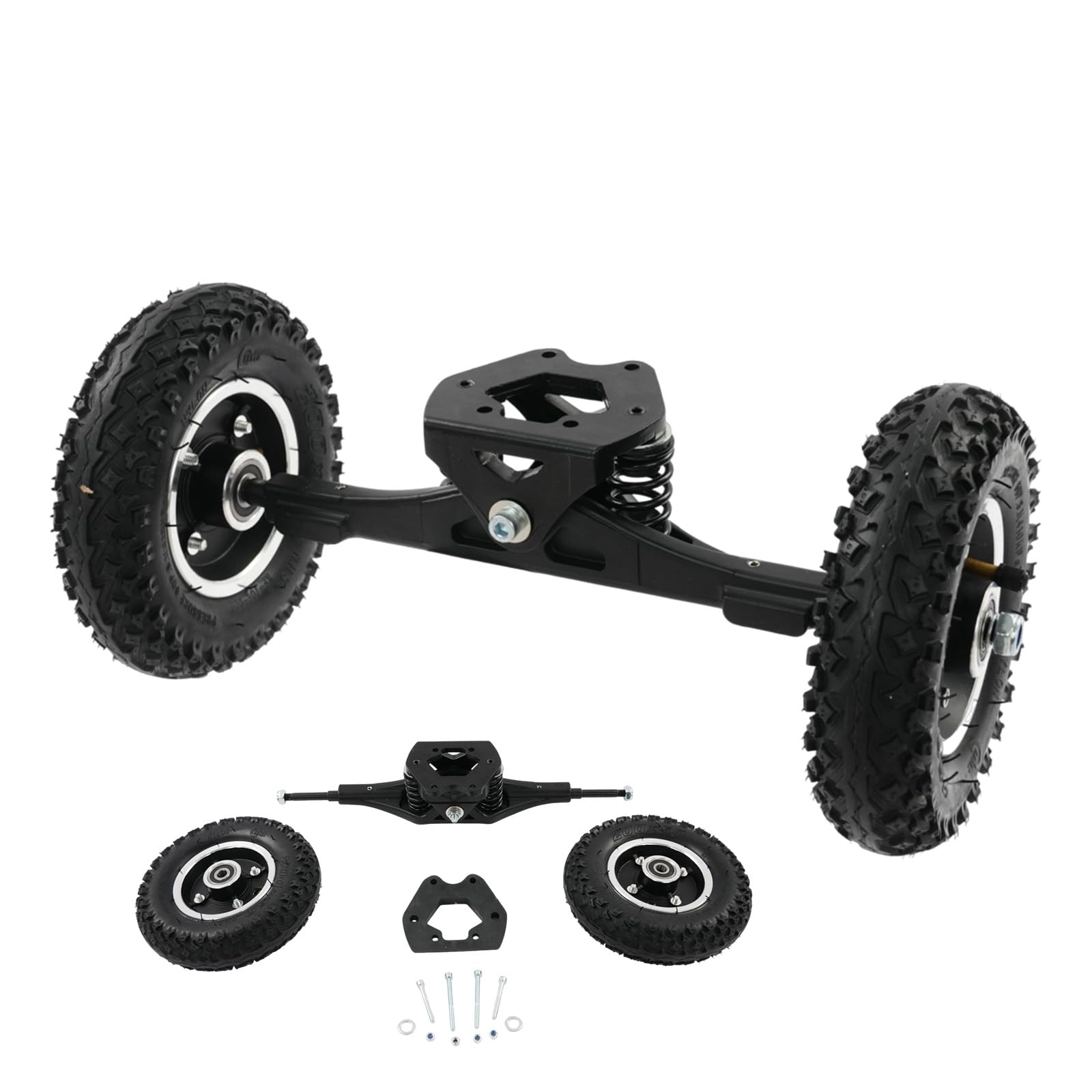 Offroad Roues électriques de 8" pour camion Combo Skateboard Truck Mountain Longboard Roues avec axe d'entraînement (Noir)