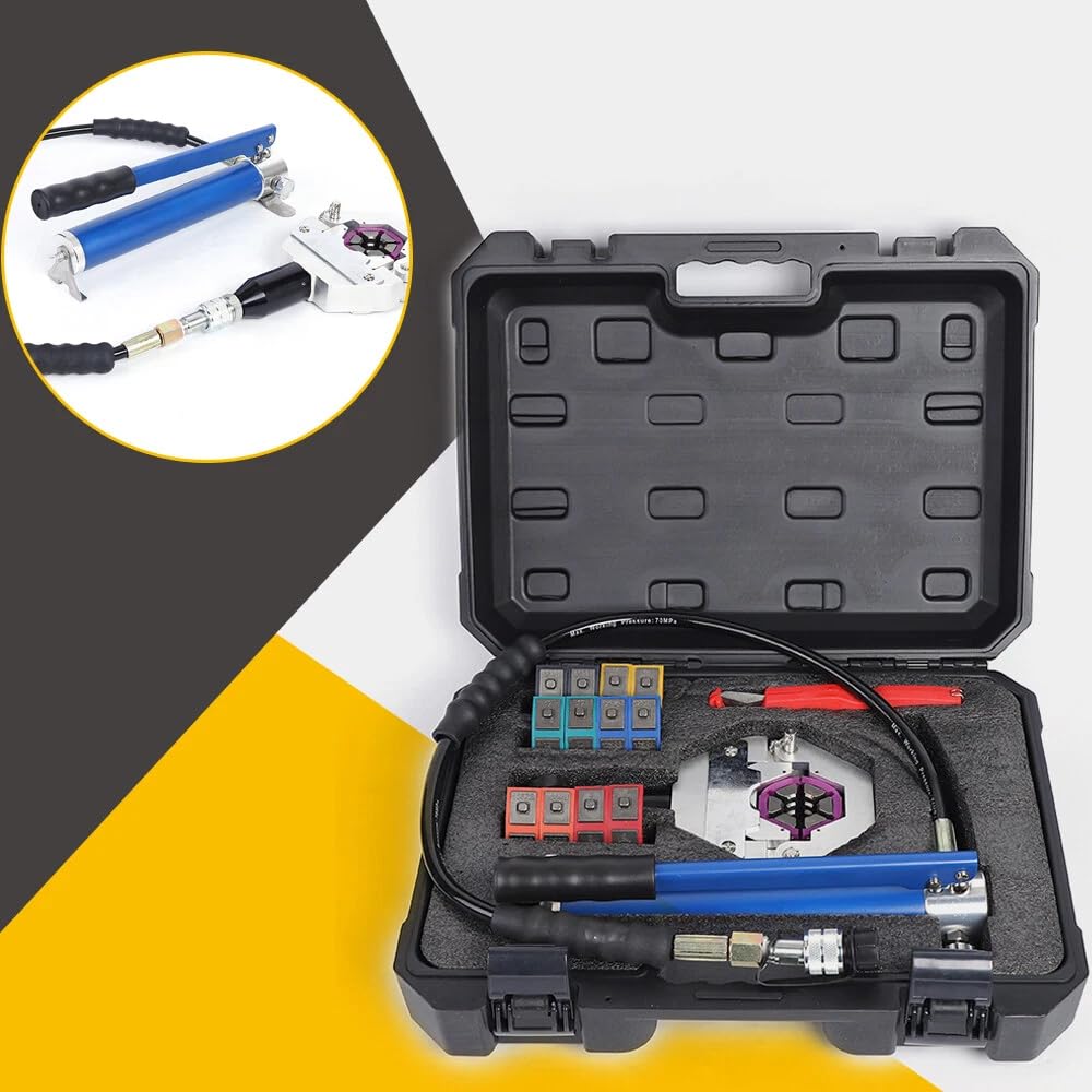 Hydraulische A/C Schlauch-Crimper Manuelle Kit Hydraulikschlauch Crimpwerkzeug Presszange Crimp Werkzeug für Air Conditioning Schlauch Reparatur