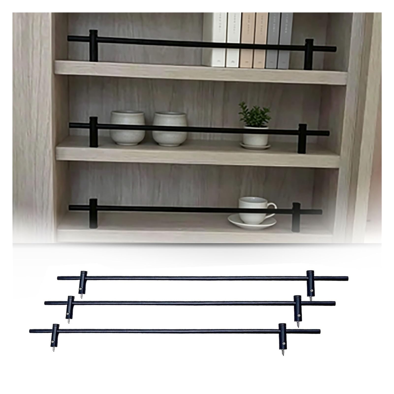 Generisch 3-teiliges Metall-Regalsystem, dekorativer Regalschutz, robuste Wohnaccessoires, wandmontierte Aufbewahrungslösung, modernes Design zur Präsentation von Fotos und Pflanzen