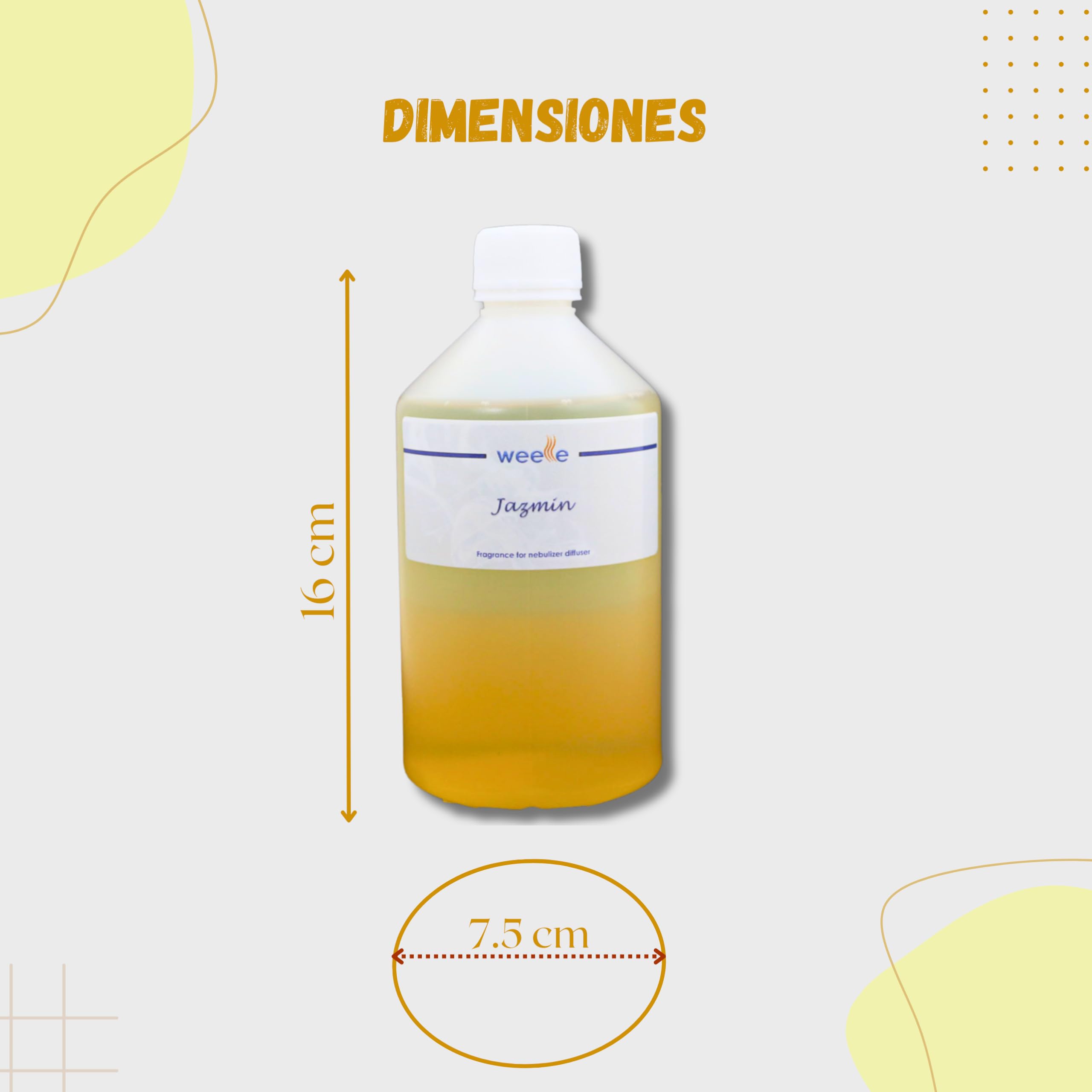 Fragranza per Nebulizzatore Weele Gelsomino, Aroma per Diffusore 500 ml