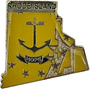 Wholesale Pack of 50 Rhode Island State Map Motorcycle Hat Cap Lapel Pin