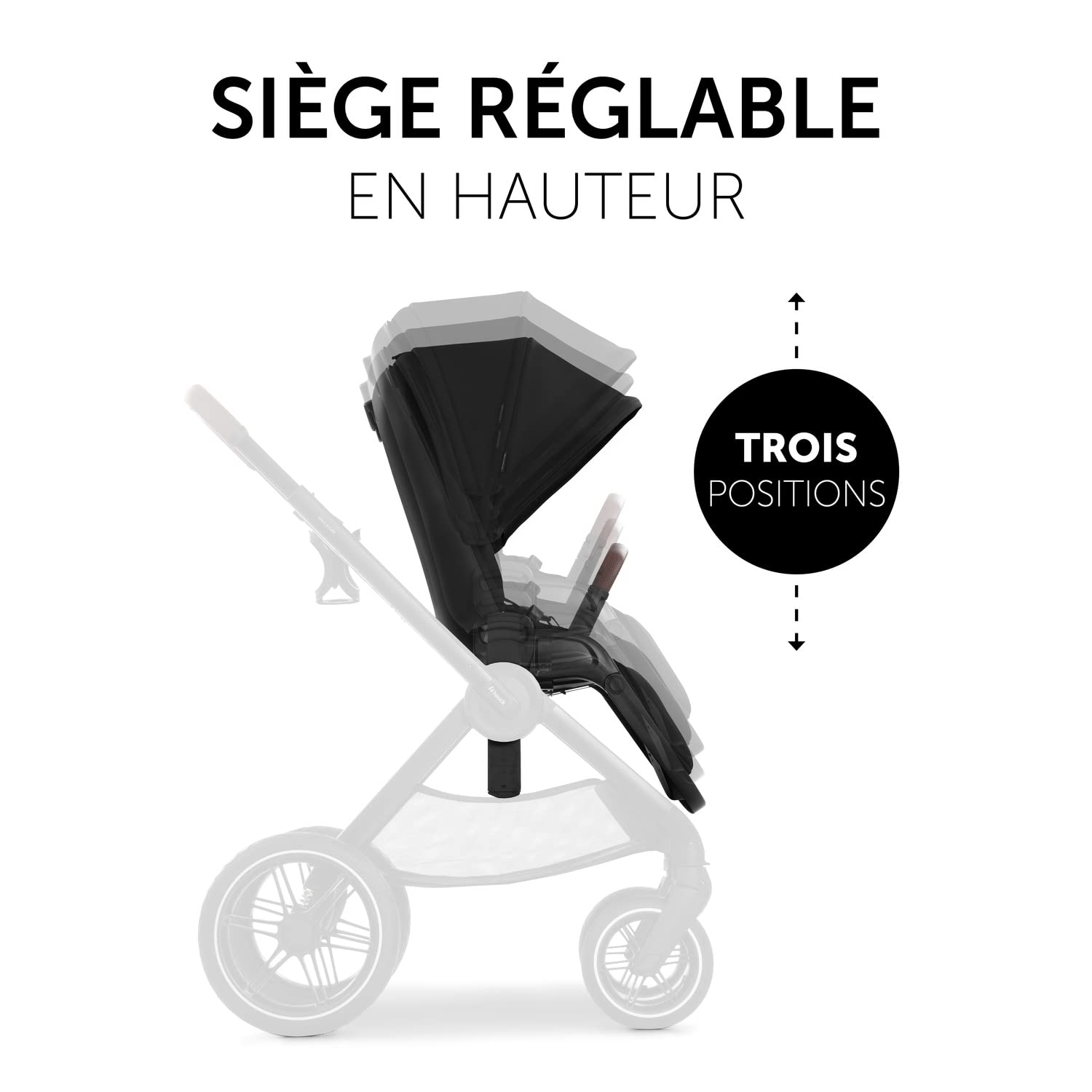 hauck Poussette Bebe Walk N Care avec Couvre Jambe, de la Naissance à 22 kg, Inclinable, Siège Réversible et Réglable en Hauteur, Pliable, Pneus en Caoutchouc, Capote UPF 50+, Noir