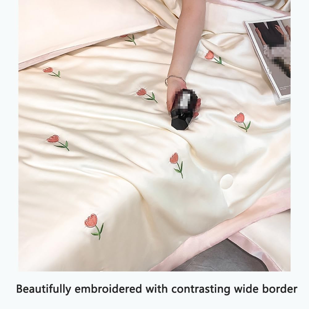 Colcha Acolchada Edredones Reversible De Aire Acondicionado, Transpirable Suave Manta Verano, Cubrecama Refrescante para Cama Matrimonio Dormitorio (Green B,200 * 230cm)