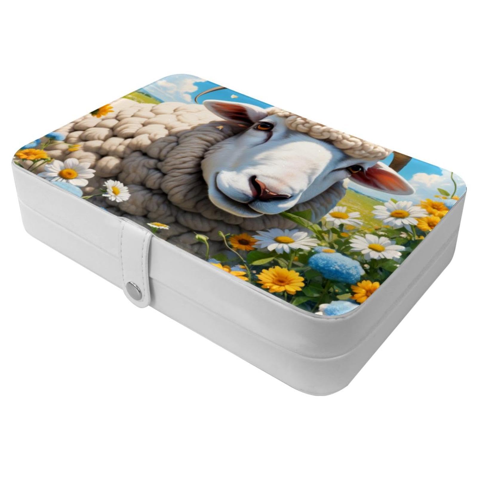 Boîte à bijoux de voyage mouton pour bagues et colliers
