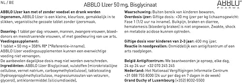 Miniatura 9 de 50mg. BISGLYCINATE (100 unidades) ABBLO es suave para el estómago y se puede tomar con alimentos.