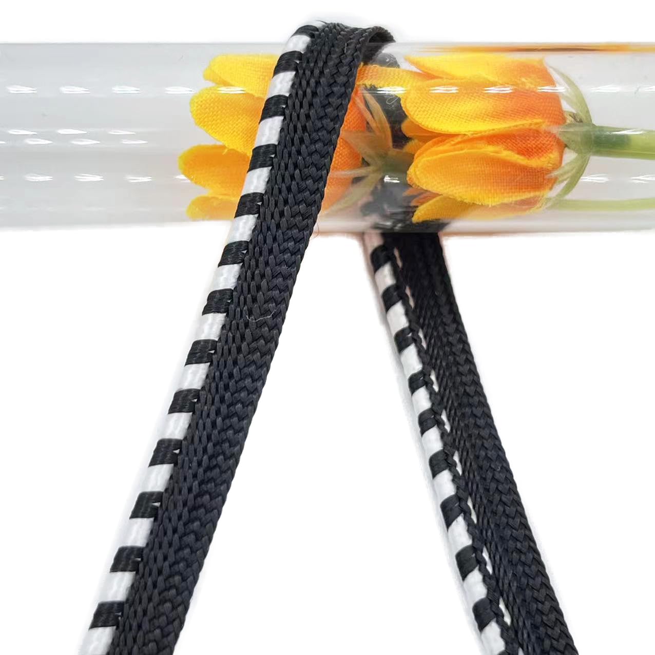 Yalulu 20 Yards x 10mm Polyester Piping Cord for Sewing, Black-WH, General Use
