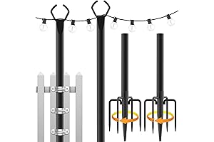2 Pack String Light Poles,10 Ft Light Poles for Outdoor String Lights,Outdoor...