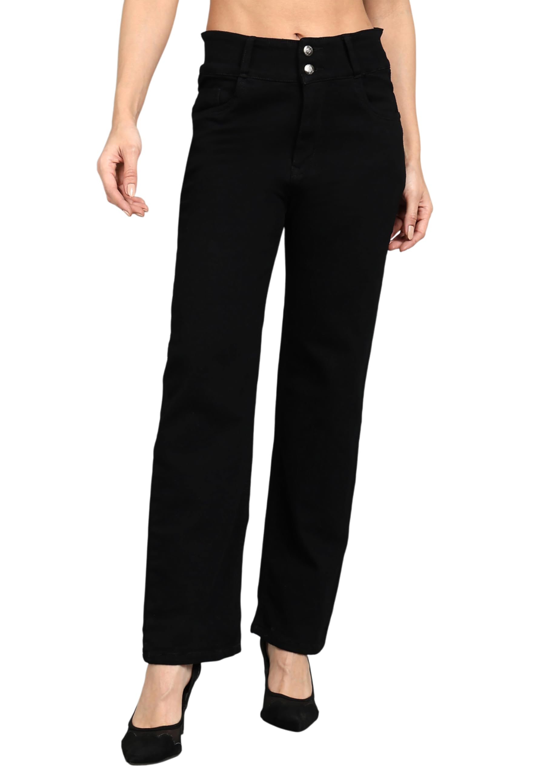 nifty Women's Denim Stretchable 2-Button Straight Fit Jeans-picture-11