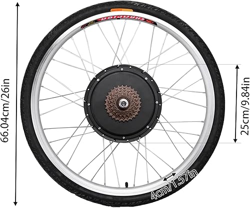 Miniatura 7 de Kit de conversión de bicicleta eléctrica impermeable de 48 V, 1000 W, rueda trasera de motor potente de 26 pulgadas, kit de motor de cubo de