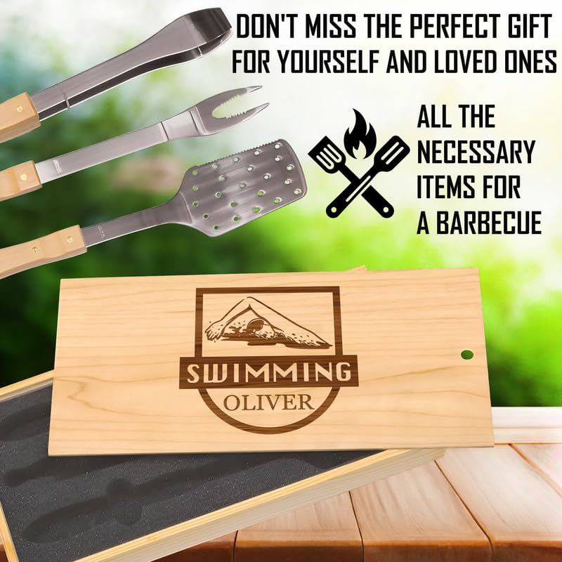 Set de parrilla personalizado en caja de madera miniatura 6