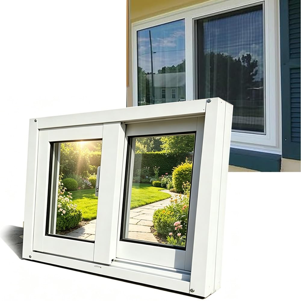 Replacement Basement Windows Slider Window 20" 24"28" 30" 31" 32" 33" 39" Shed Window for Shed Chicken Coop Bathroom, Aluminum Horizontal Window(White,(WxH)100x50cm/39x20")