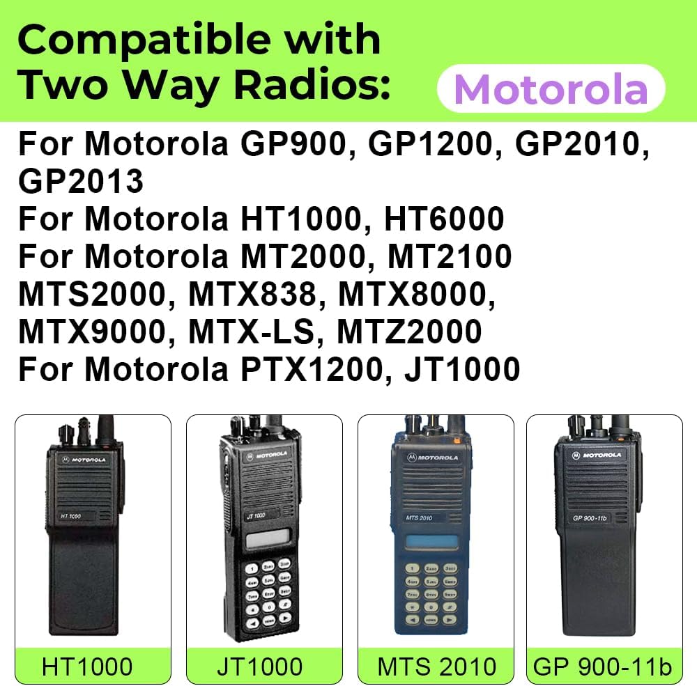 NTN7143 Li-ion Battery for Motorola GP900 GP1200 GP2010 GP2013 HT1000 HT6000 MT2000 MT2100 MTS2000 MTX838 MTX8000 MTX9000 MTX-LS MTZ2000 Radio Replacement Battery with Belt Clip Type-C Port