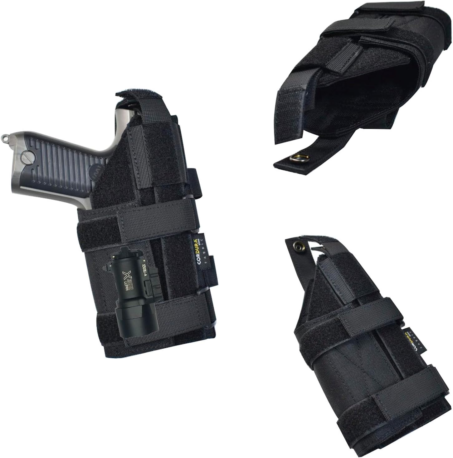Tactical Universal Drop Leg Holster Adjustable Gun Holster - Right Handed Nylon Pistol Holster Thigh Holsters Fit All Full/Compact & Sub-Compact Size Pistols