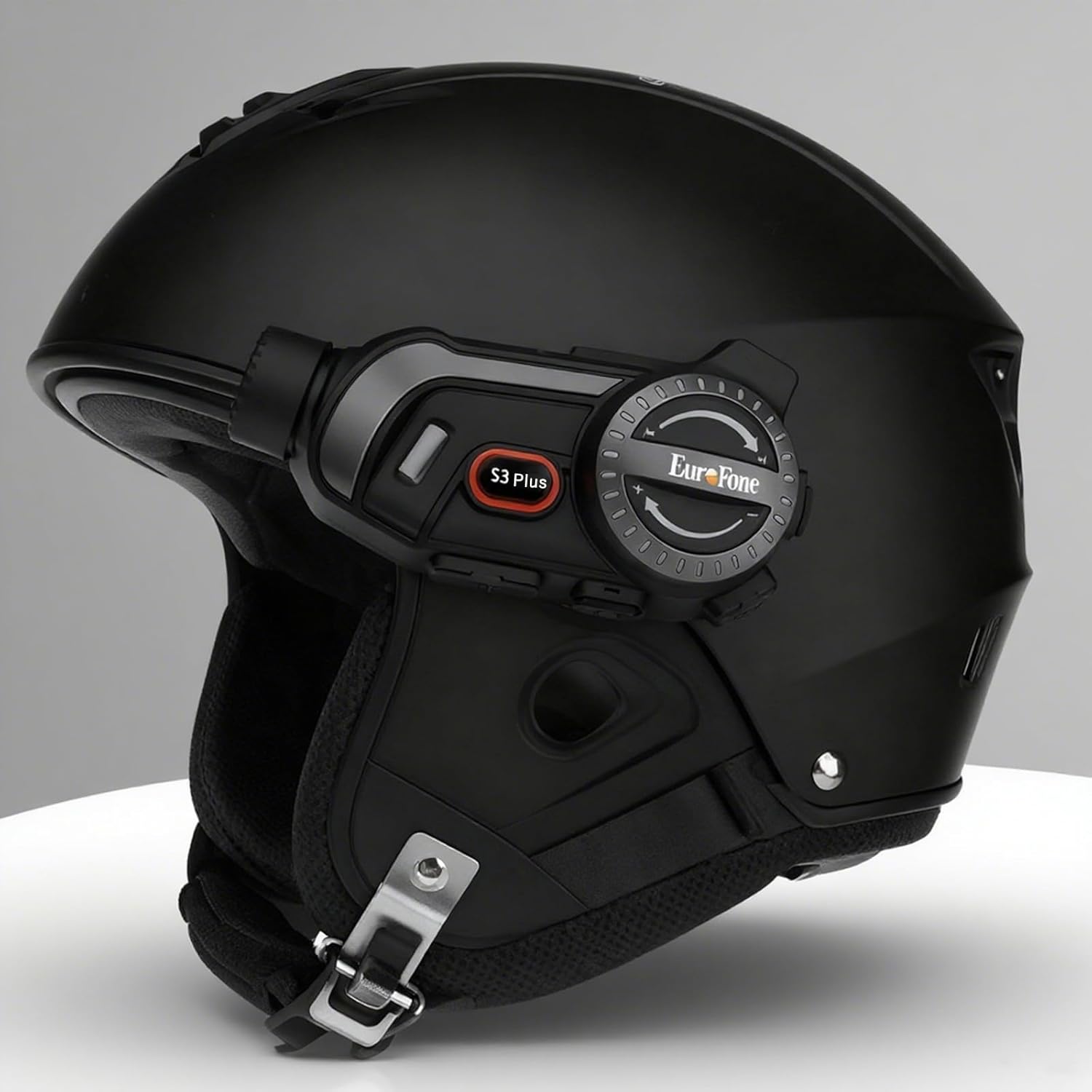 Interfono EuroFone S3 Plus montato su un casco da motociclista
