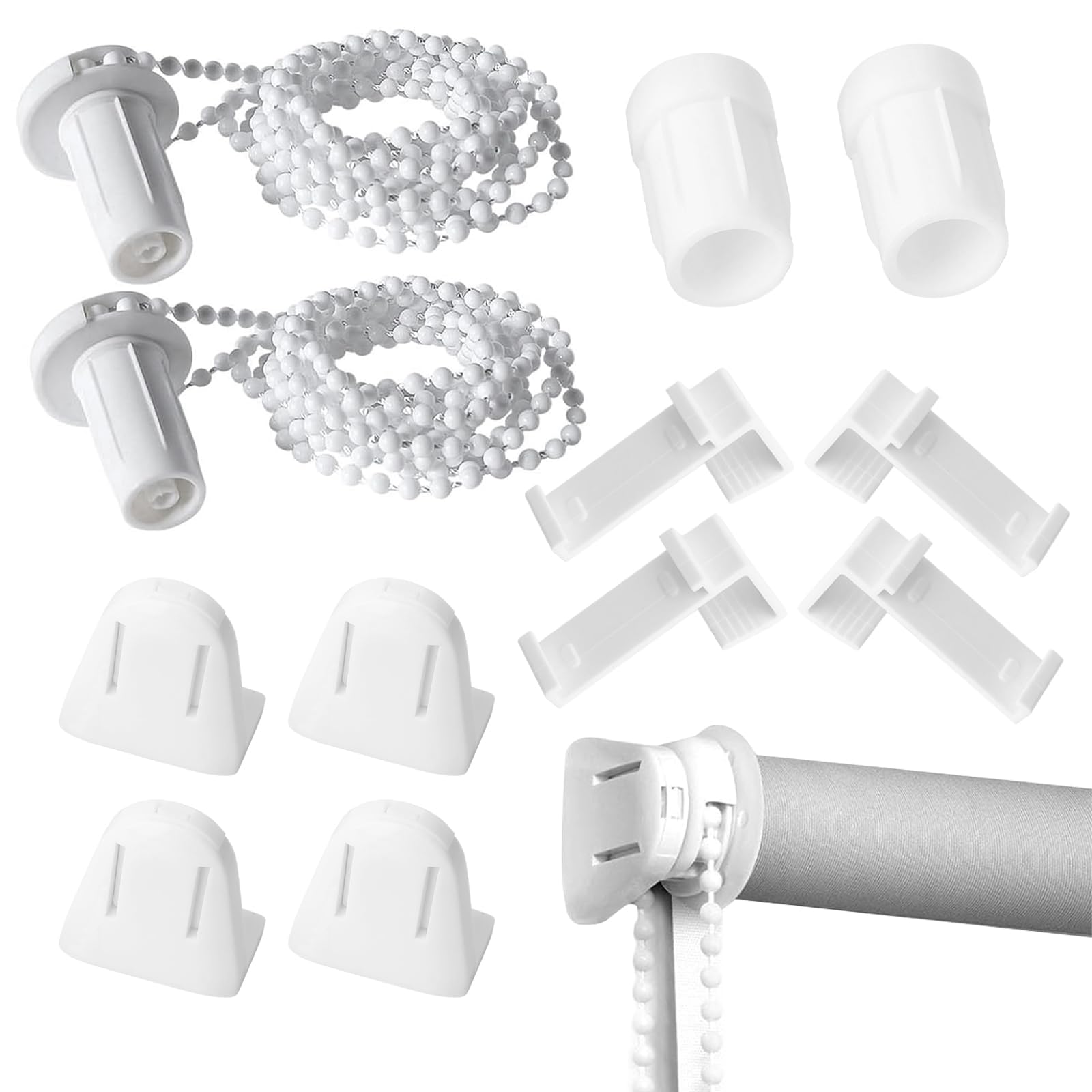 Kit Riparazione Tende A Rullo Bztzhm - Accessori Per Tende 17mm, Senza Foratura, Con Catena