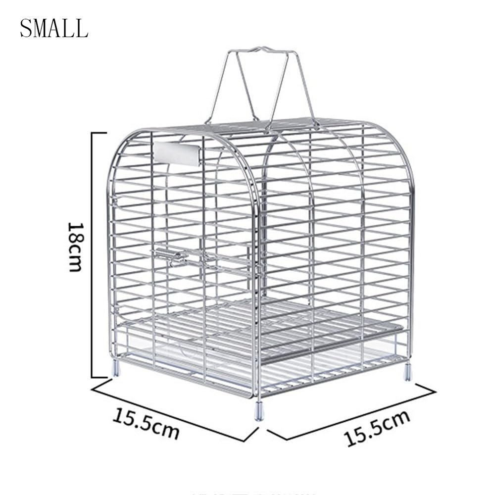 Gabbia Voliera Gabbia for uccelli in acciaio inossidabile, portatile, for animali domestici all'aperto, for trasportare pappagalli, passeri, canarini
