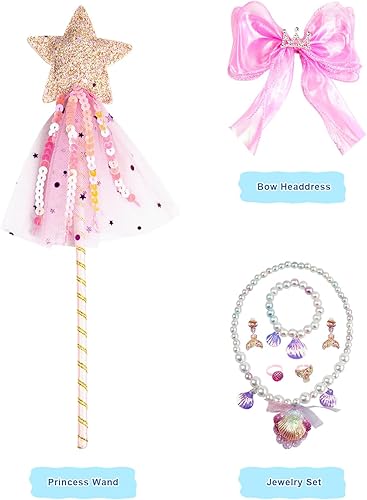 Miniatura 5 de Mermaid Costume for Girls Mermaid Dress Little Girls Princess Dress Up Halloween Cosplay Outfit for Kids 3-8 Years