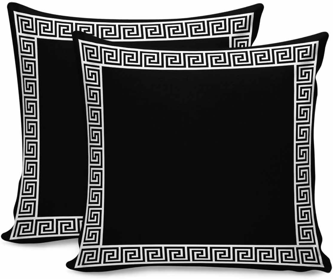 Pillow Covers Set of 2 Geometric Greek Key Design Throw