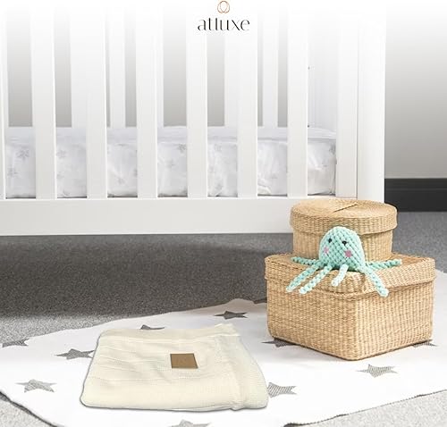 Miniatura 7 de Manta de bebé tejida lavable de alta calidad, 100% orgánica, manta neutra para bebé, extrafina, 100% lana merina, manta de punto suave (40 x 30