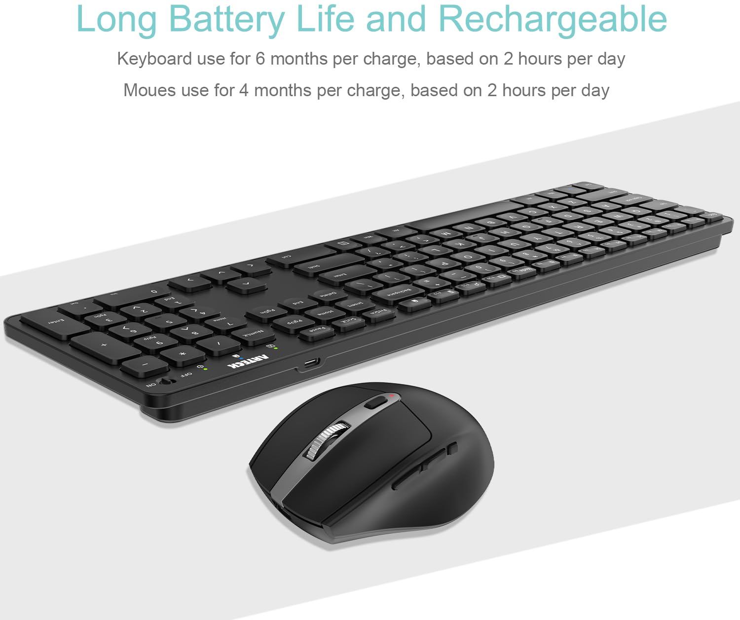 Amazon.com: Arteck 2.4G Wireless Keyboard and Mouse Combo Ultra