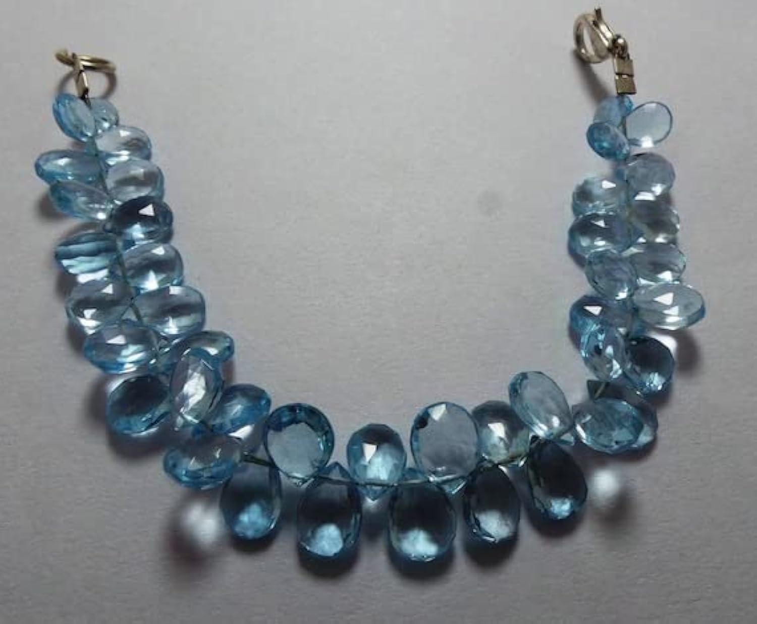 Bracelet LKBEADS aigue-marine véritable perles poires facettées bleu ciel