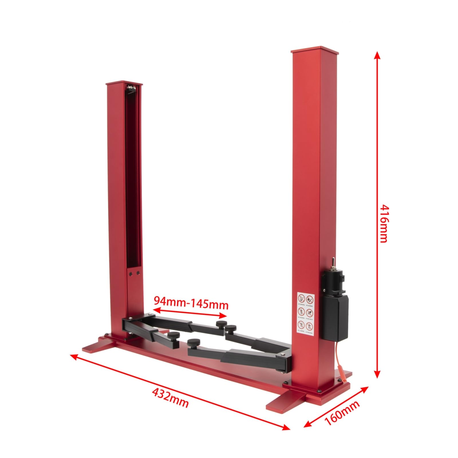 Ponte Sollevatore RC Professionale Sollevatore a Due Colonne Robusto Stazione di Riparazione per Modellisti, Rosso