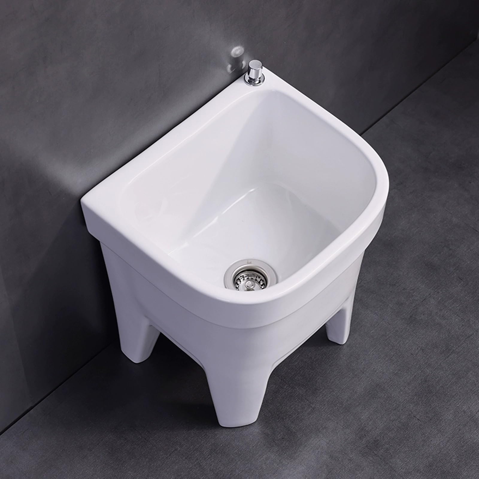Fregadero grande de cerámica con drenaje OneTouch, perfecto para lavandería, garaje, estudio de arte, invernadero, duradero, fácil de limpiar, versátil