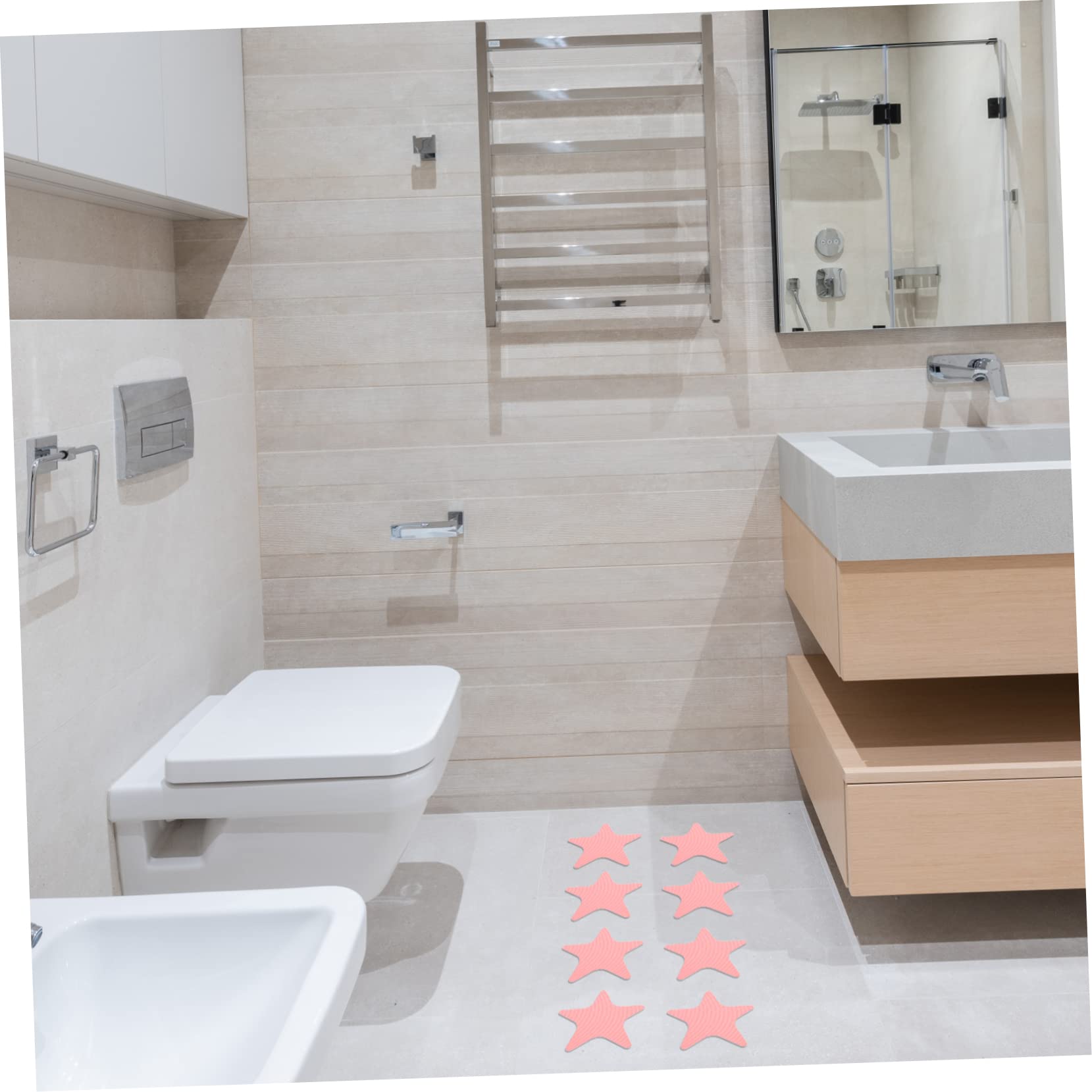 BUTIFULSIC 1Set Decorative Star Non Slip Bathroom Stickers Peva Skid Decals for Bathtubs Showers Pools and Stairs Easy to Use Star Design