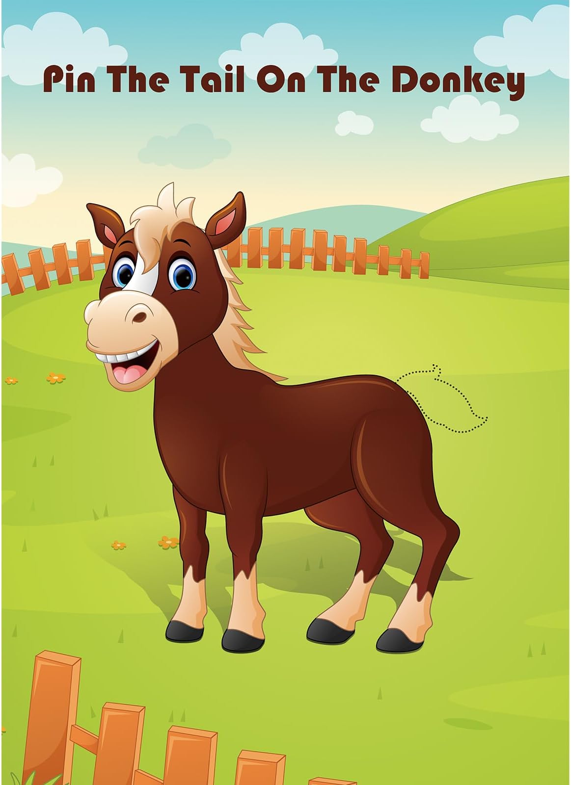 Hxezoc Pin The Tail On The Donkey Party Game Large Donkey Games Poster for Kids Birthday Party Carnival Party Supplies