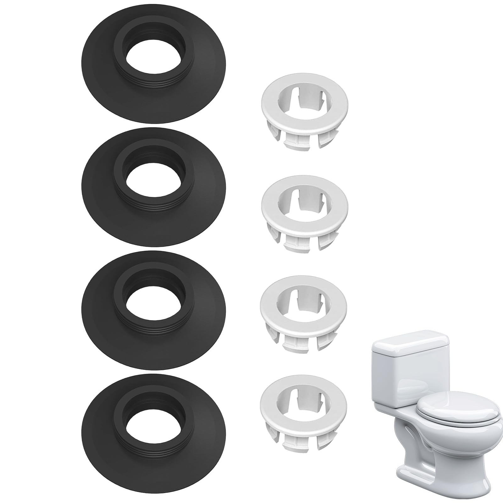 hommova Flush Valve Seal for Ideal Standard Flush Valves SV01967, 4Pcs Silicone Toilet Cistern Flapper Kit with 4Clip Specific Fit