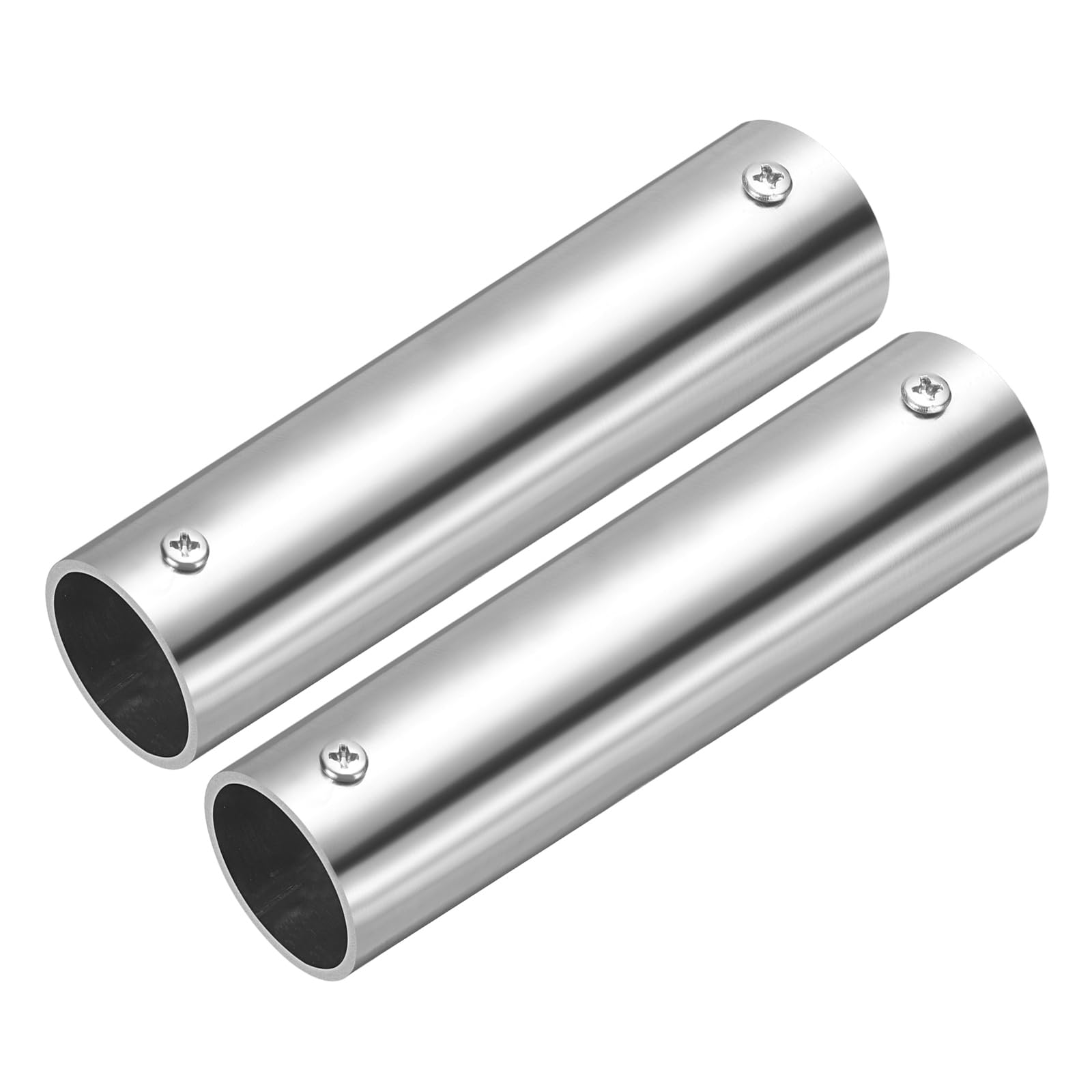 sourcing map 2Pcs 2-Way Straight Pipe Fitting, Fit 32mm OD Pipe Stainless Steel Structural Joint Pipe Connector Chain Link Fence Clamp for Fence Railing Handrail DIY, 150mm Length