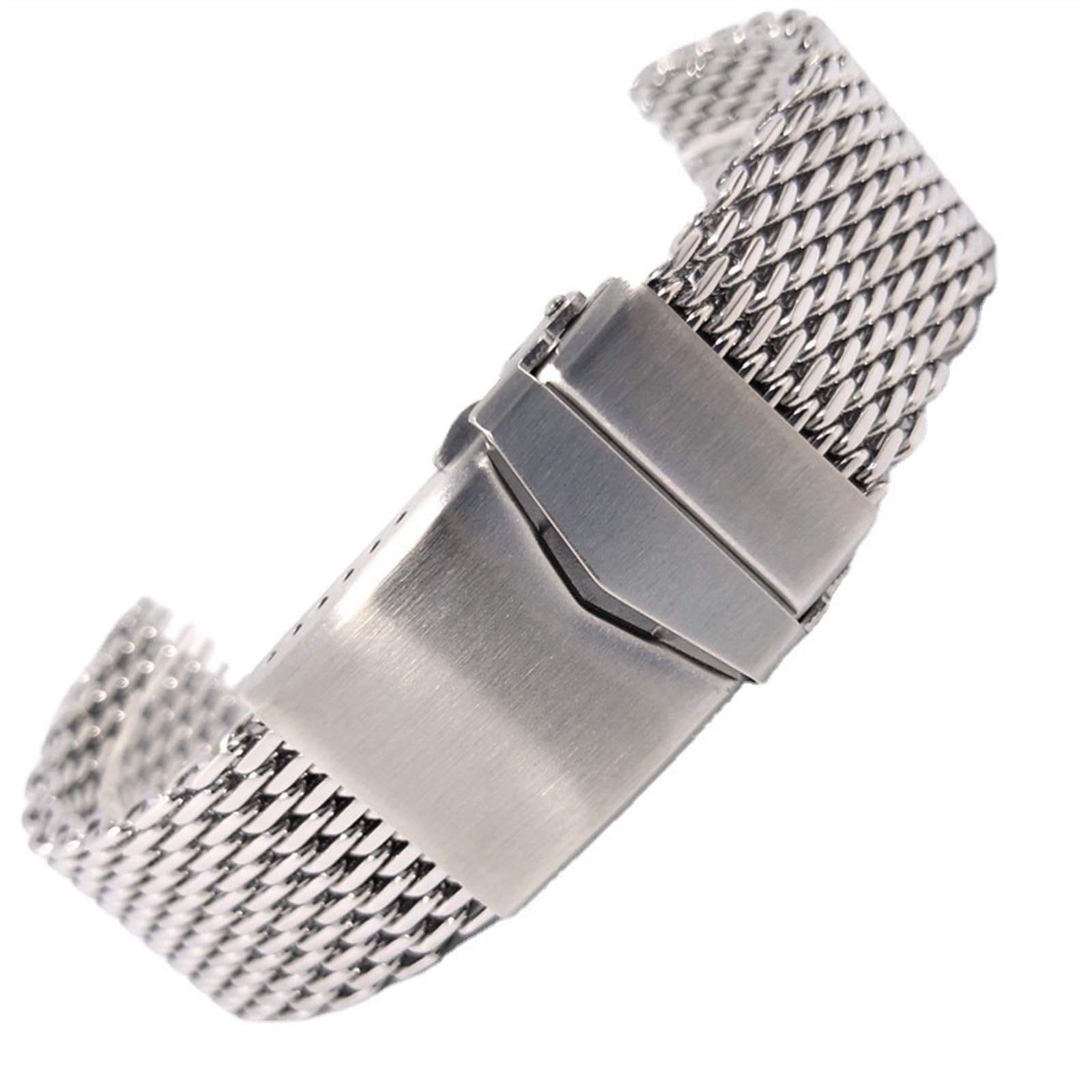 Pasek do zegarka z siatki ze stali nierdzewnej 18 mm 20 mm 22 mm Unisex Shark Mesh Regulowany solidny pasek z klamrą Pasek do zegarka wymienny do inteligentnych lub tradycyjnych zegarków