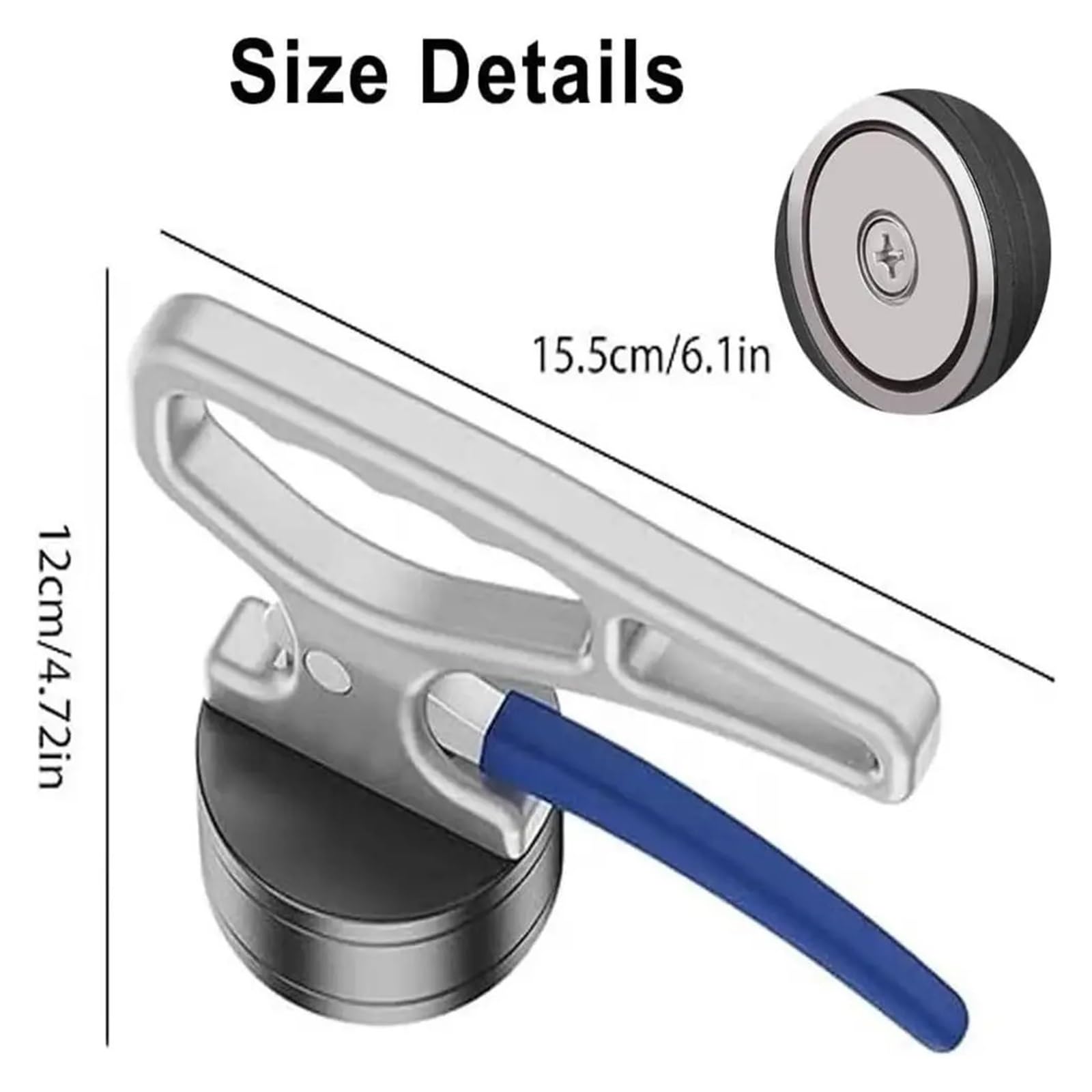 Saugnäpfe, starkes magnetisches Aufnahmewerkzeug 30/40/50KG Schneidzuführung Oberdruck-Entmagnetisierung Ergonomischer Griff Handmagnetzuführung tragbar(30KG)