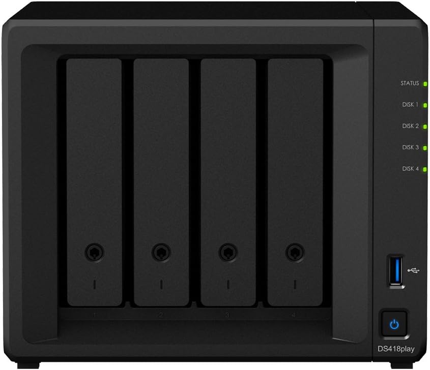 Synology DiskStation DS418 Play Network Attached Storage Drive (Black)