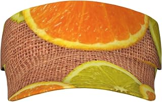 Ousika Lemons and Oranges Printing Visor Hats Men Women Adjustable Sun Visor Caps Empty Top Baseball Cap Sun Visor for Travel,Sports,Climb