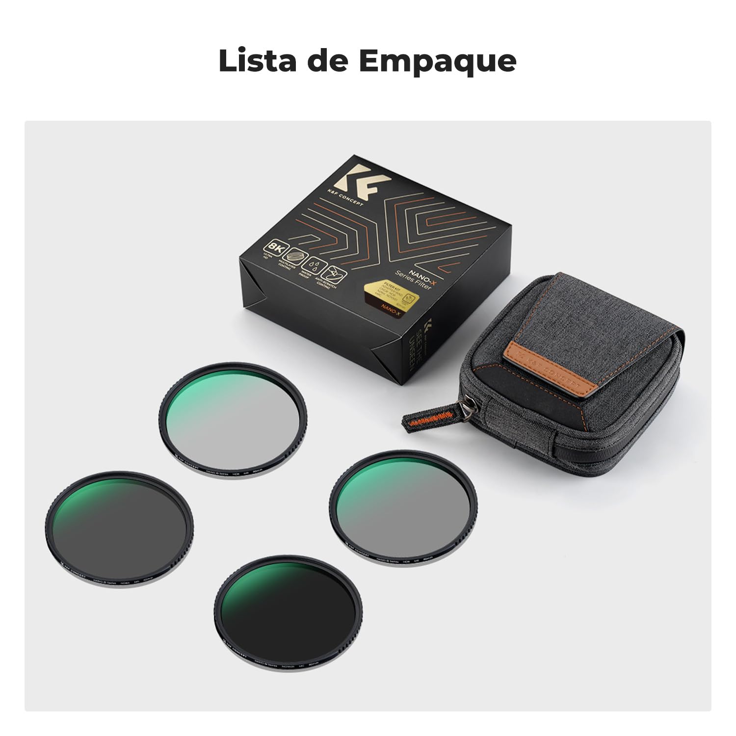 K&F CONCEPT Nano-Xcel ND Filtros Kit, 55mm Filtro ND4 + ND8 + ND64 + ND 1000 Densidad Neutral 28 Capas Nano Revestimiento con Estuche