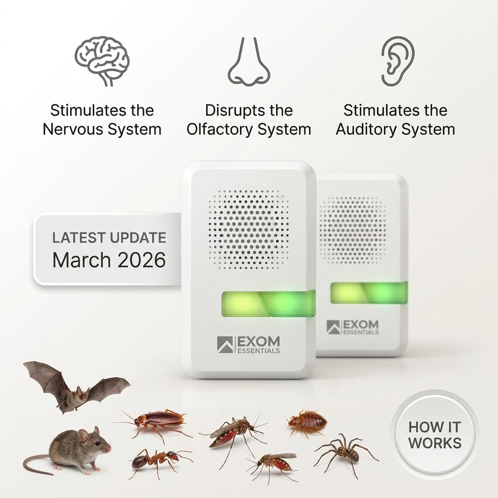 T-26, Ultrasonic Pest Repeller Wall Plug-in Most Effective Than Repellents - Get Rid of - Rodents, Squirrels, Mice, Rats, Bats, Roaches, Ants, Spiders, Bed Bugs, Мosquito, Insects, Fleas (6 Pack)