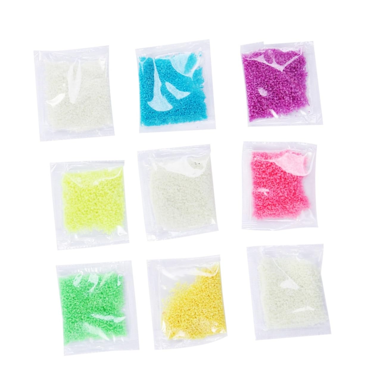 Toddmomy 9 Packs Bright Powder Fluorescent Gravel Long Lasting Luminous Sand for Aquarium Dark Years