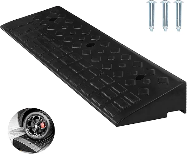 Nisorpa 4" Rise Rubber Curb Ramps Heavy Duty Driveway Curb Ramp 10 Ton Car Slope Ramp for Sidewalk Cars RV Trucks Shed Entryway Bike Pets Scooter Wheelchair 38x9.8x4inch